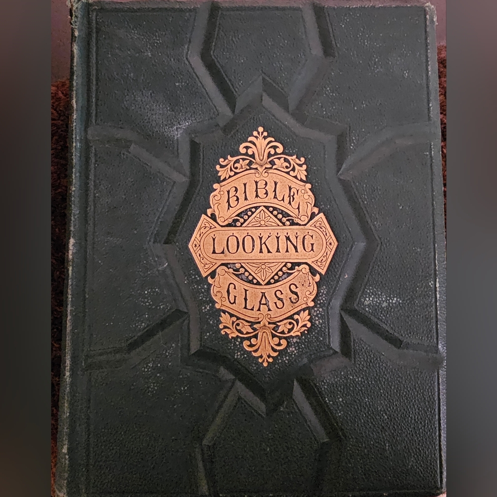 1874 Bible Looking Glass John W. Barber Illustrated Religious Emblems Allegories